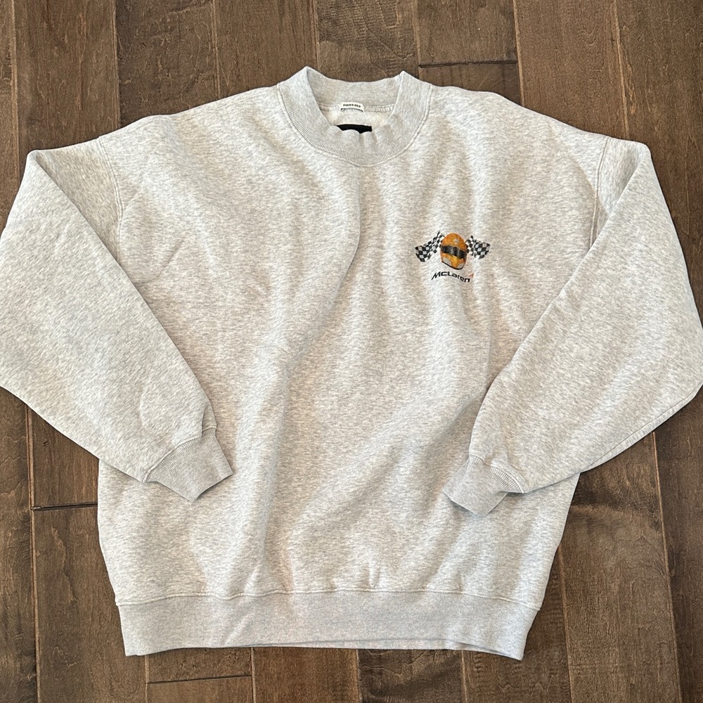 Heather  Gray Crewneck fleece Sweatshirt with printed back and front